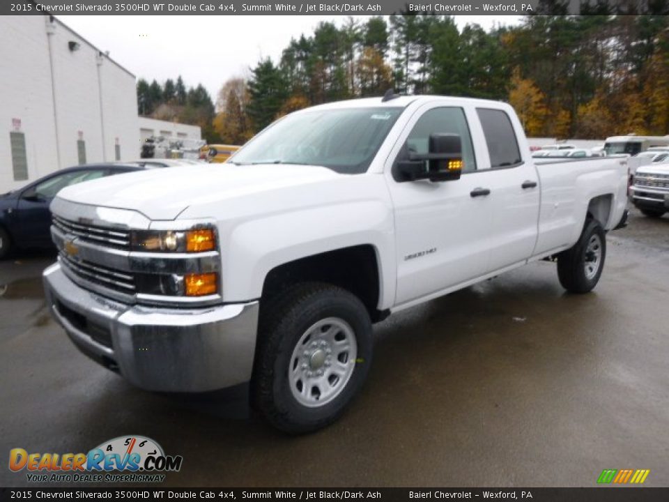 Front 3/4 View of 2015 Chevrolet Silverado 3500HD WT Double Cab 4x4 Photo #2