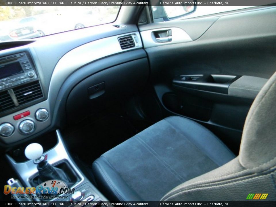 2008 Subaru Impreza WRX STi WR Blue Mica / Carbon Black/Graphite Gray Alcantara Photo #14
