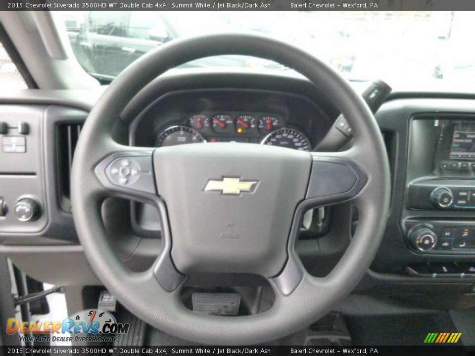 2015 Chevrolet Silverado 3500HD WT Double Cab 4x4 Steering Wheel Photo #19