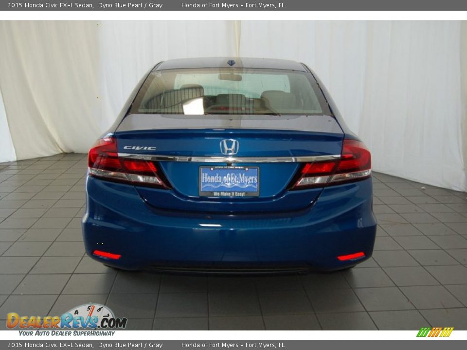 2015 Honda Civic EX-L Sedan Dyno Blue Pearl / Gray Photo #8