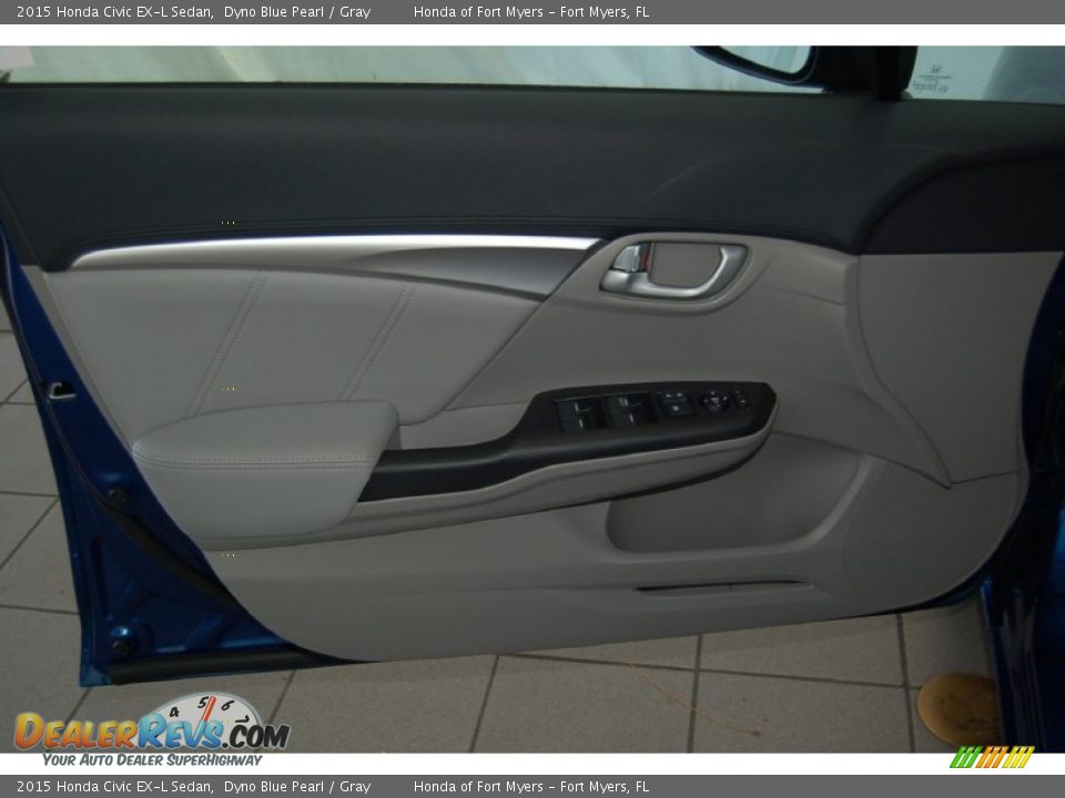 2015 Honda Civic EX-L Sedan Dyno Blue Pearl / Gray Photo #11