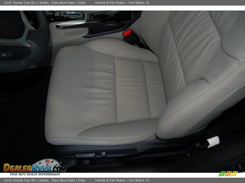 2015 Honda Civic EX-L Sedan Dyno Blue Pearl / Gray Photo #13