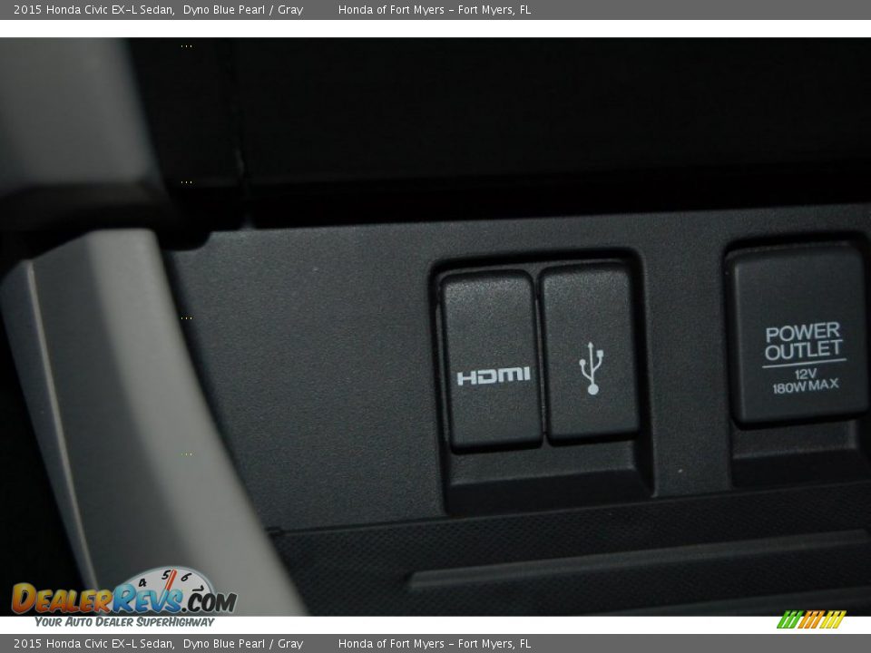 2015 Honda Civic EX-L Sedan Dyno Blue Pearl / Gray Photo #16
