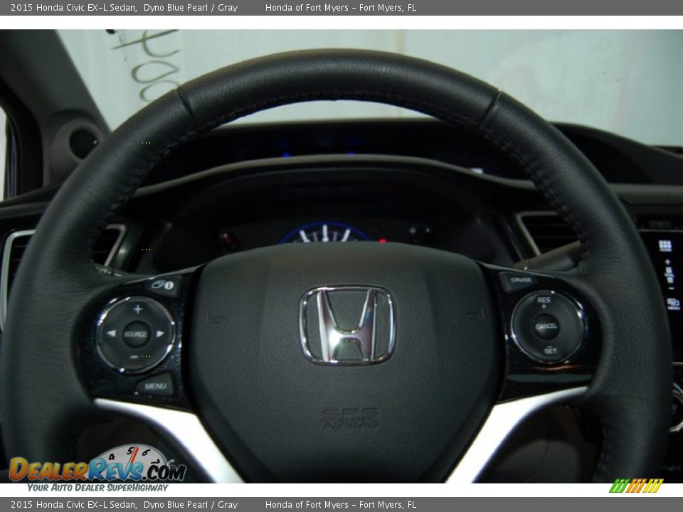2015 Honda Civic EX-L Sedan Dyno Blue Pearl / Gray Photo #21