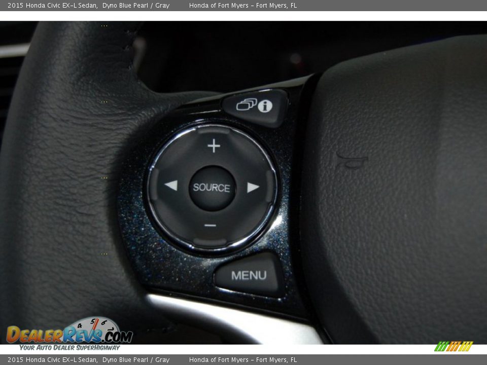 2015 Honda Civic EX-L Sedan Dyno Blue Pearl / Gray Photo #23
