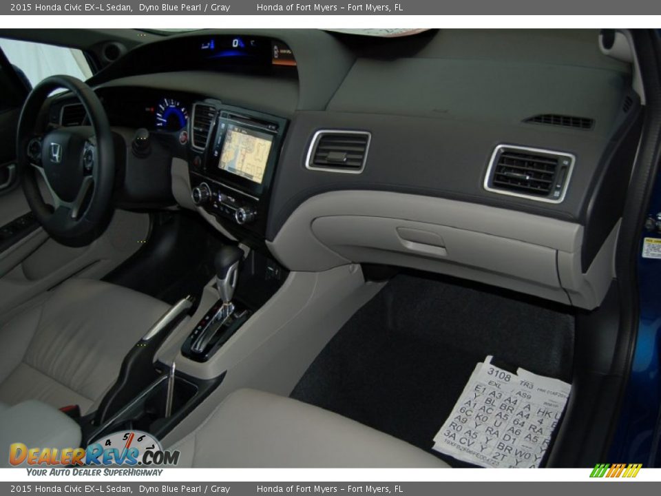 2015 Honda Civic EX-L Sedan Dyno Blue Pearl / Gray Photo #29