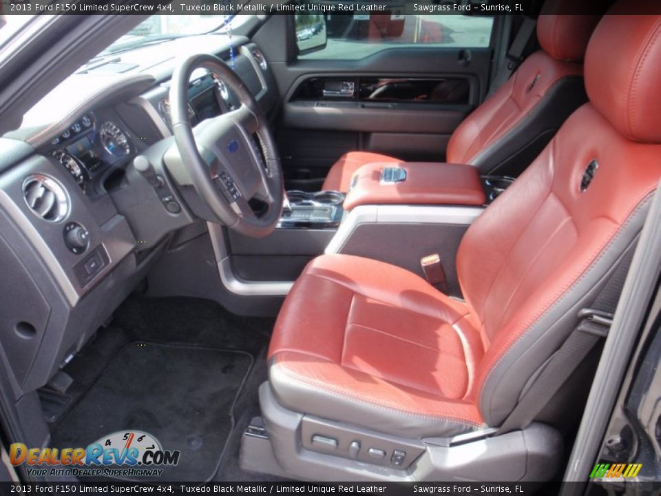 Limited Unique Red Leather Interior - 2013 Ford F150 Limited SuperCrew 4x4 Photo #17