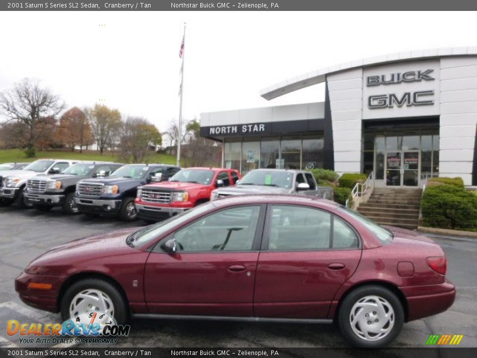 2001 Saturn S Series SL2 Sedan Cranberry / Tan Photo #8