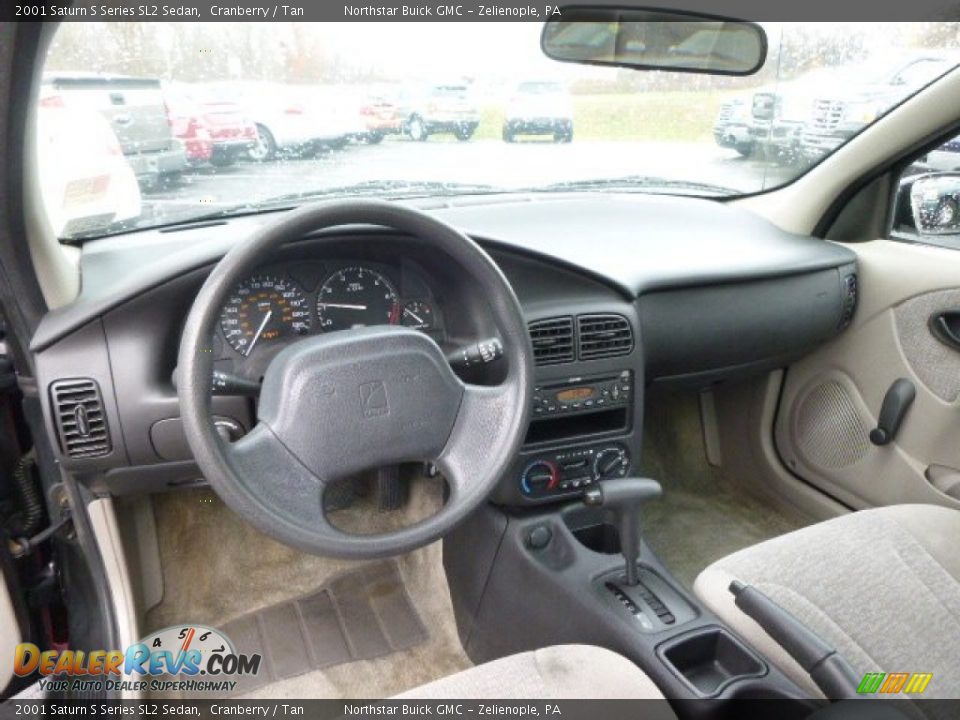 2001 Saturn S Series SL2 Sedan Cranberry / Tan Photo #14