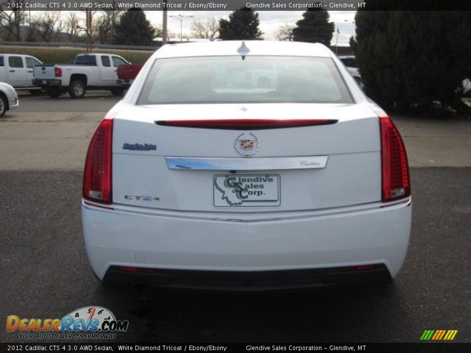 2012 Cadillac CTS 4 3.0 AWD Sedan White Diamond Tricoat / Ebony/Ebony Photo #24