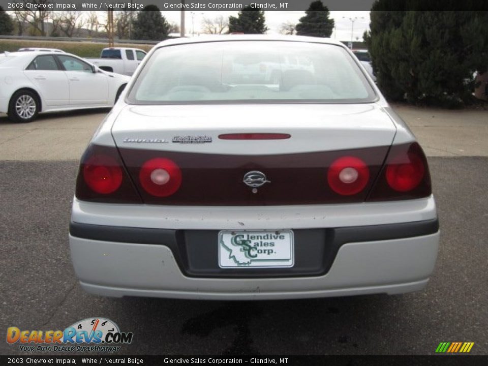 2003 Chevrolet Impala White / Neutral Beige Photo #24