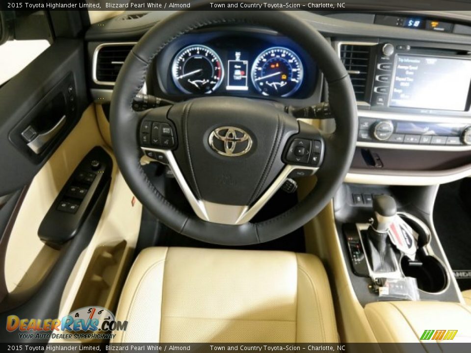 2015 Toyota Highlander Limited Blizzard Pearl White / Almond Photo #14