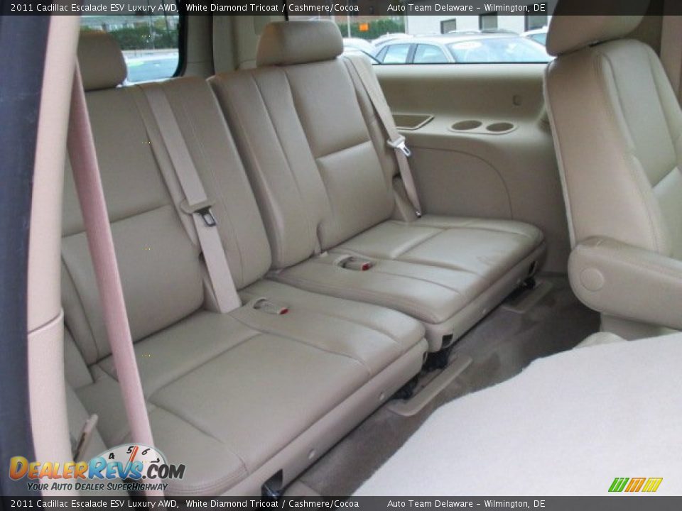 2011 Cadillac Escalade ESV Luxury AWD White Diamond Tricoat / Cashmere/Cocoa Photo #17