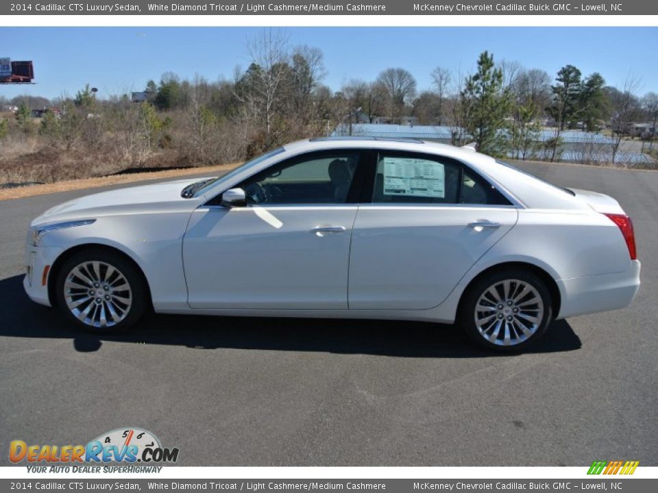 2014 Cadillac CTS Luxury Sedan White Diamond Tricoat / Light Cashmere/Medium Cashmere Photo #3
