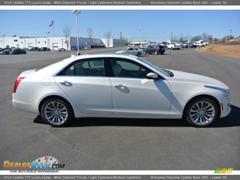 2014 Cadillac CTS Luxury Sedan White Diamond Tricoat / Light Cashmere/Medium Cashmere Photo #6
