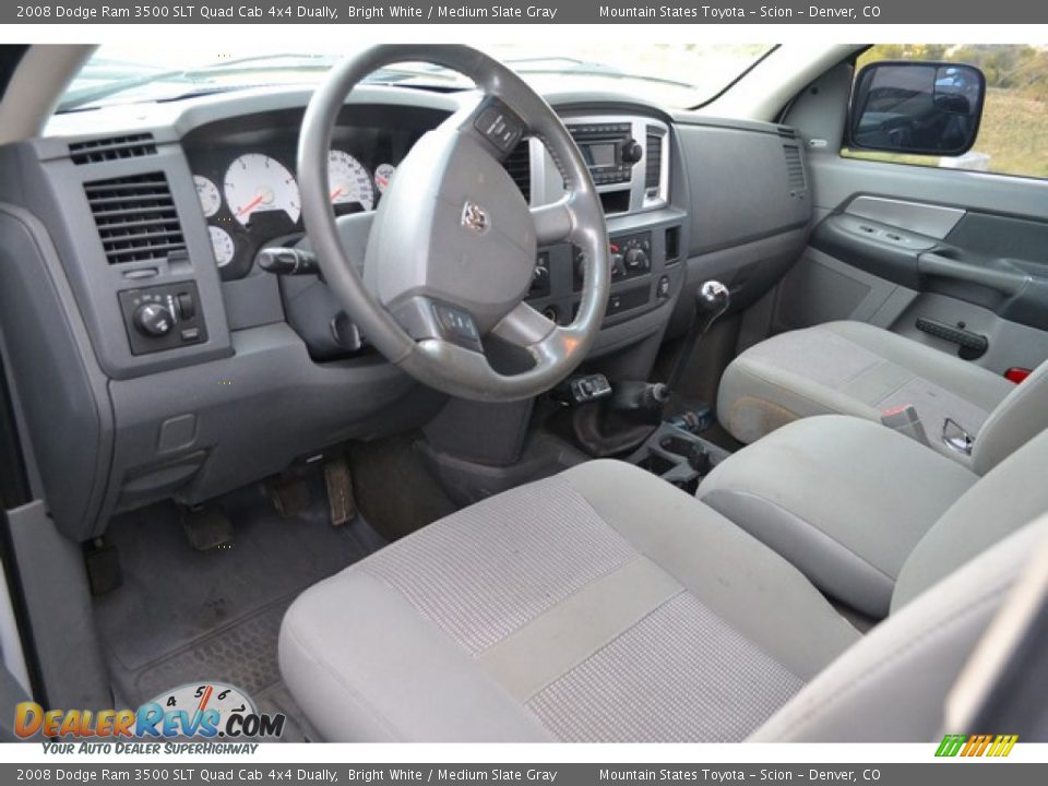 2008 Dodge Ram 3500 SLT Quad Cab 4x4 Dually Bright White / Medium Slate Gray Photo #5