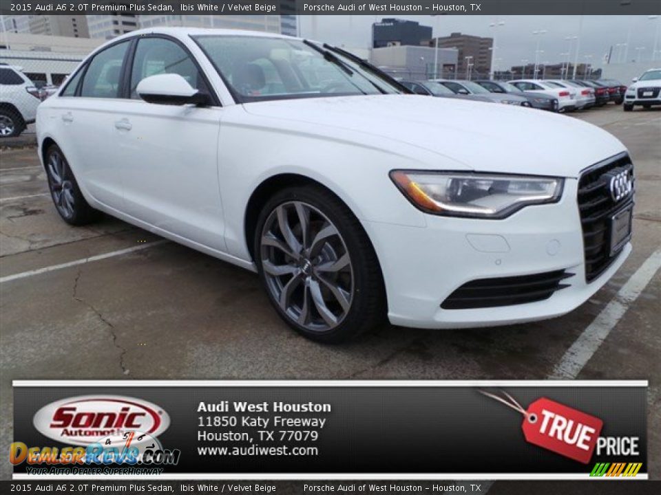 2015 Audi A6 2.0T Premium Plus Sedan Ibis White / Velvet Beige Photo #1