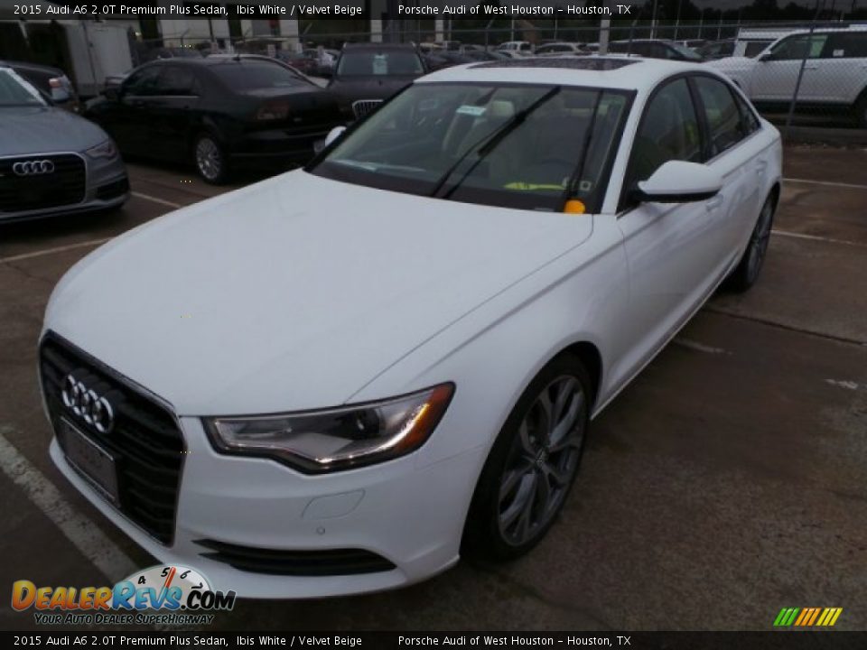 2015 Audi A6 2.0T Premium Plus Sedan Ibis White / Velvet Beige Photo #3