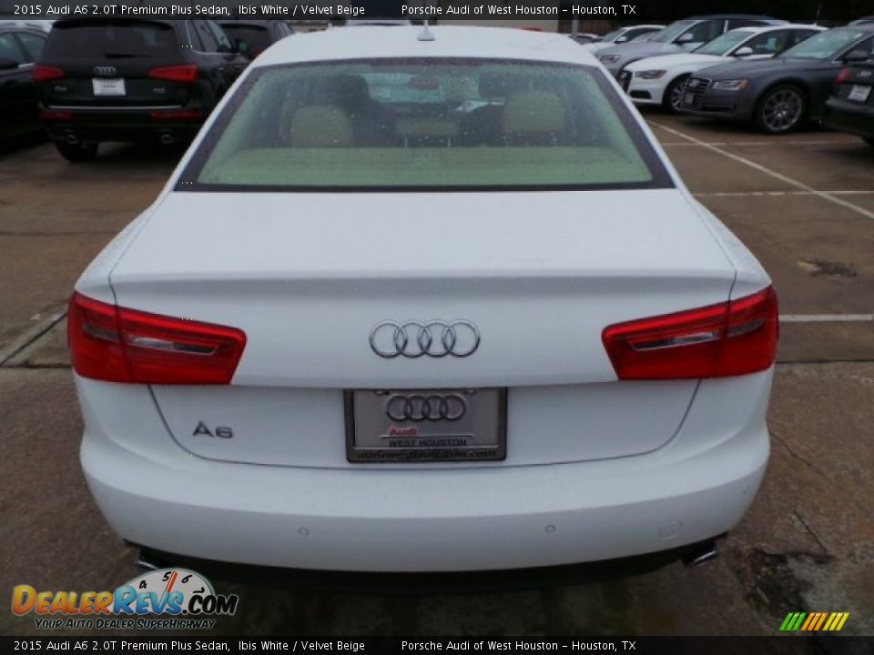 2015 Audi A6 2.0T Premium Plus Sedan Ibis White / Velvet Beige Photo #6