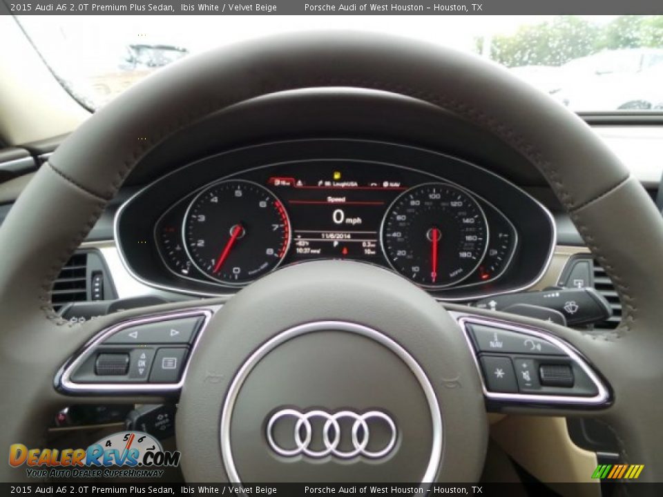 2015 Audi A6 2.0T Premium Plus Sedan Ibis White / Velvet Beige Photo #25