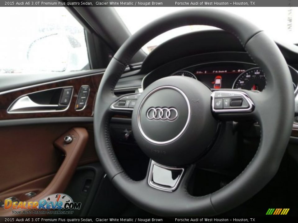 2015 Audi A6 3.0T Premium Plus quattro Sedan Glacier White Metallic / Nougat Brown Photo #33