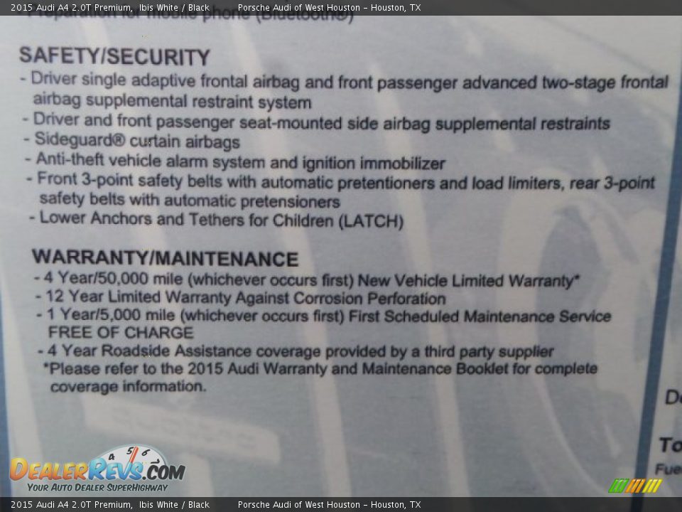 2015 Audi A4 2.0T Premium Ibis White / Black Photo #34