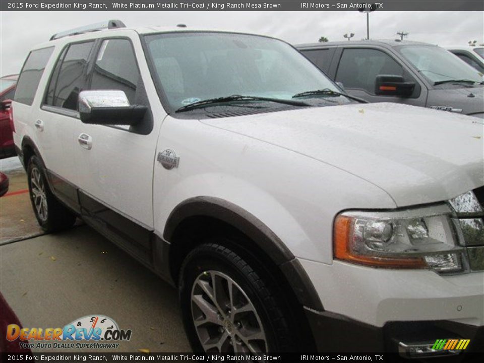 2015 Ford Expedition King Ranch White Platinum Metallic Tri-Coat / King Ranch Mesa Brown Photo #1