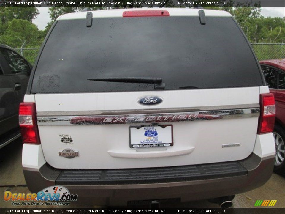 2015 Ford Expedition King Ranch White Platinum Metallic Tri-Coat / King Ranch Mesa Brown Photo #3