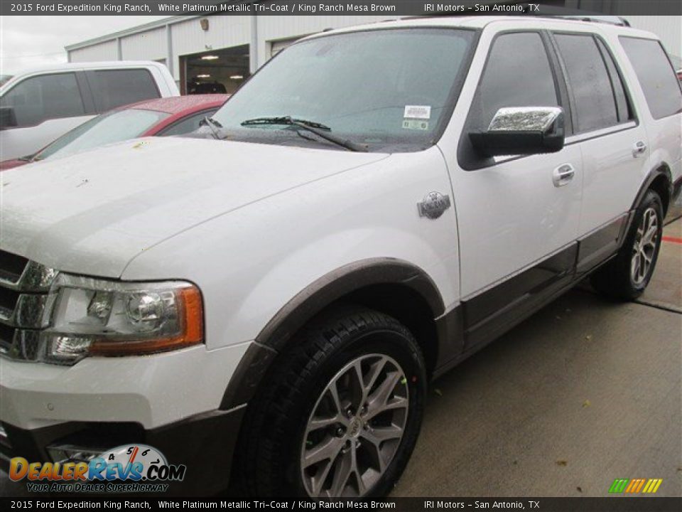 2015 Ford Expedition King Ranch White Platinum Metallic Tri-Coat / King Ranch Mesa Brown Photo #4