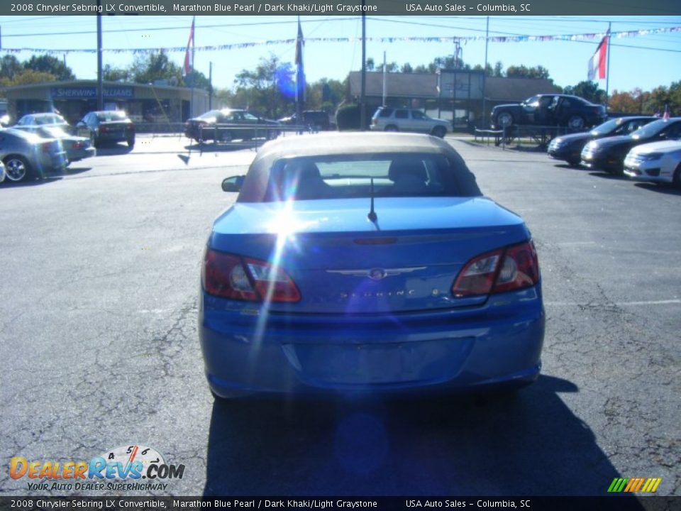 2008 Chrysler Sebring LX Convertible Marathon Blue Pearl / Dark Khaki/Light Graystone Photo #3