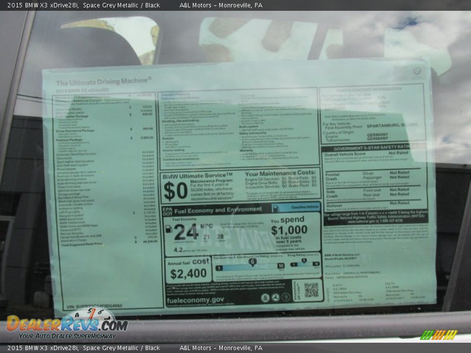 2015 BMW X3 xDrive28i Space Grey Metallic / Black Photo #10