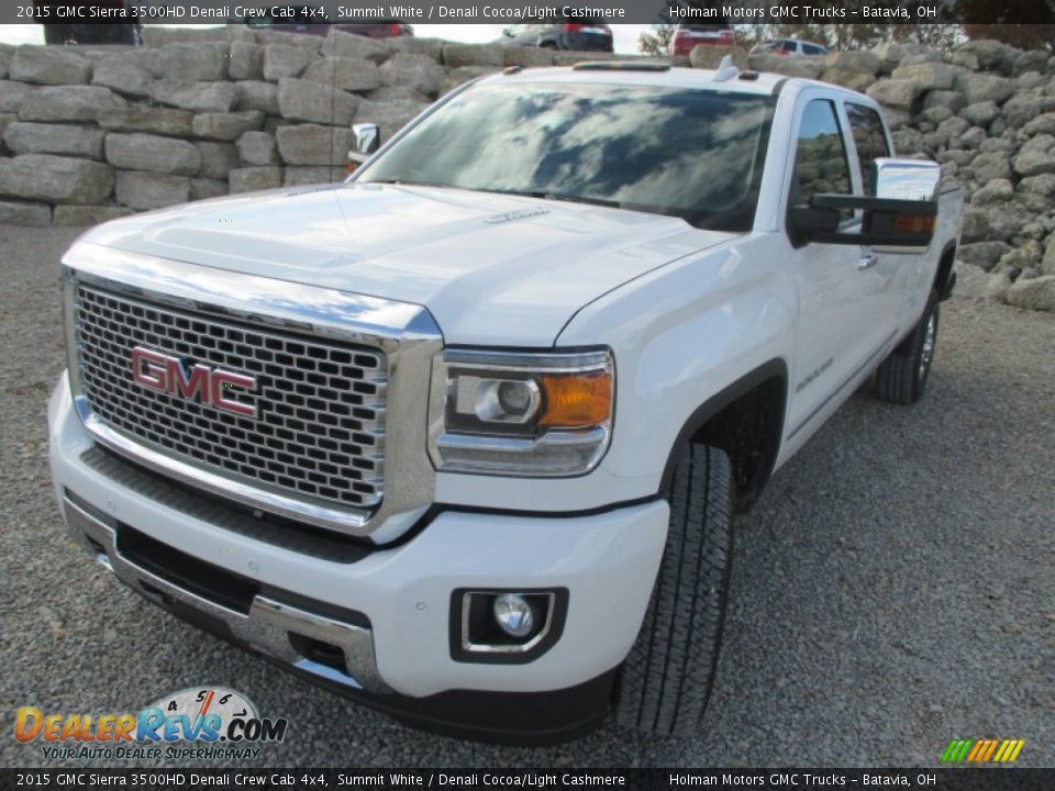 2015 GMC Sierra 3500HD Denali Crew Cab 4x4 Summit White / Denali Cocoa/Light Cashmere Photo #2