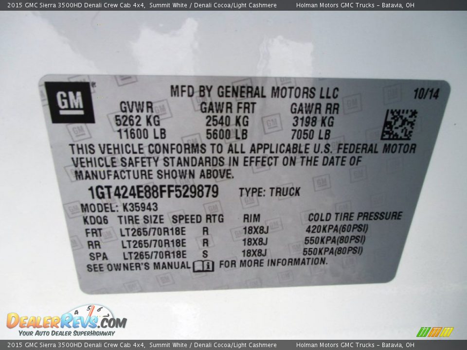 2015 GMC Sierra 3500HD Denali Crew Cab 4x4 Summit White / Denali Cocoa/Light Cashmere Photo #8