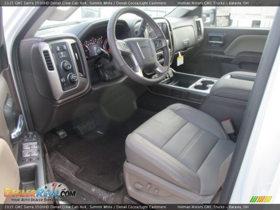 2015 GMC Sierra 3500HD Denali Crew Cab 4x4 Summit White / Denali Cocoa/Light Cashmere Photo #9