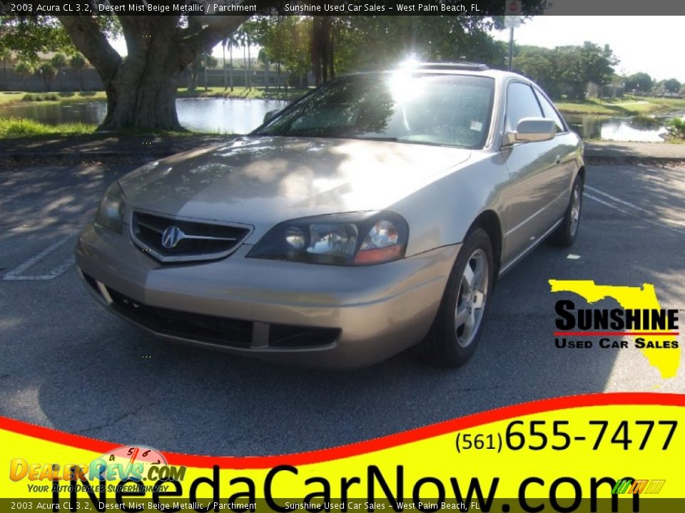 2003 Acura CL 3.2 Desert Mist Beige Metallic / Parchment Photo #1