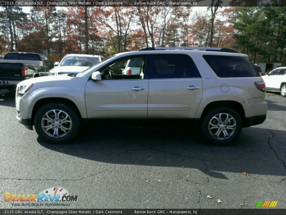 2015 GMC Acadia SLT Champagne Silver Metallic / Dark Cashmere Photo #3