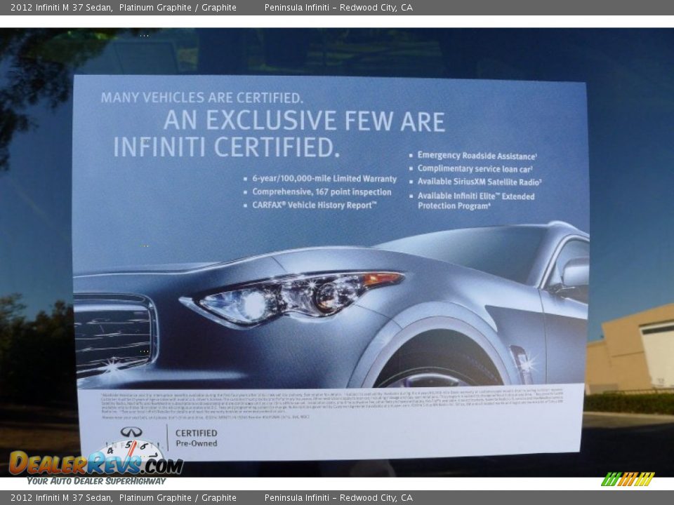 2012 Infiniti M 37 Sedan Platinum Graphite / Graphite Photo #22
