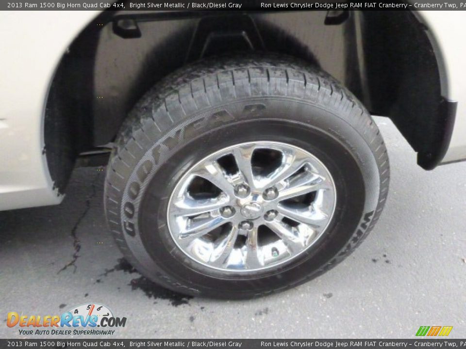 2013 Ram 1500 Big Horn Quad Cab 4x4 Bright Silver Metallic / Black/Diesel Gray Photo #9