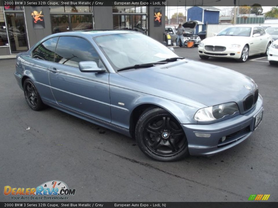 2000 BMW 3 Series 328i Coupe Steel Blue Metallic / Grey Photo #2