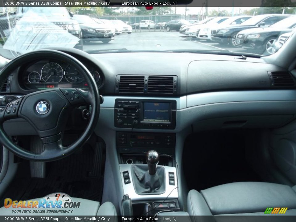 2000 BMW 3 Series 328i Coupe Steel Blue Metallic / Grey Photo #32
