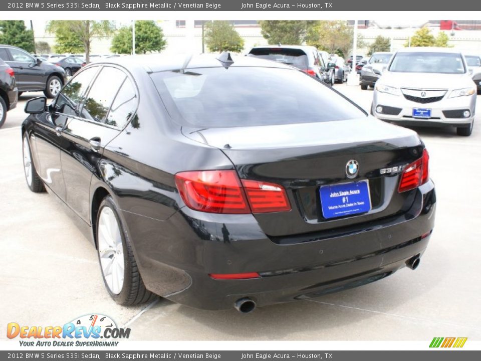 2012 BMW 5 Series 535i Sedan Black Sapphire Metallic / Venetian Beige Photo #6