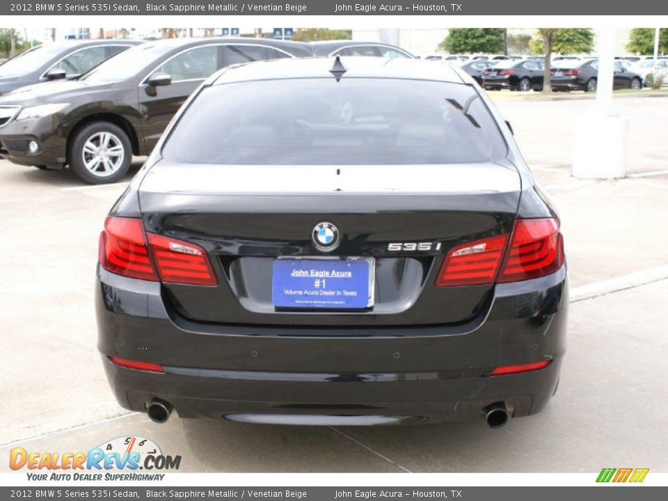 2012 BMW 5 Series 535i Sedan Black Sapphire Metallic / Venetian Beige Photo #7