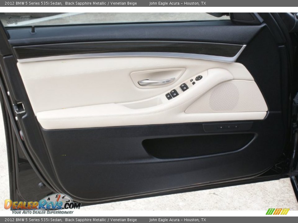 2012 BMW 5 Series 535i Sedan Black Sapphire Metallic / Venetian Beige Photo #11