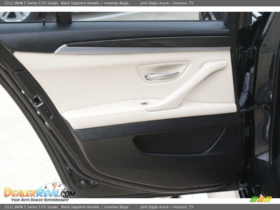 2012 BMW 5 Series 535i Sedan Black Sapphire Metallic / Venetian Beige Photo #14