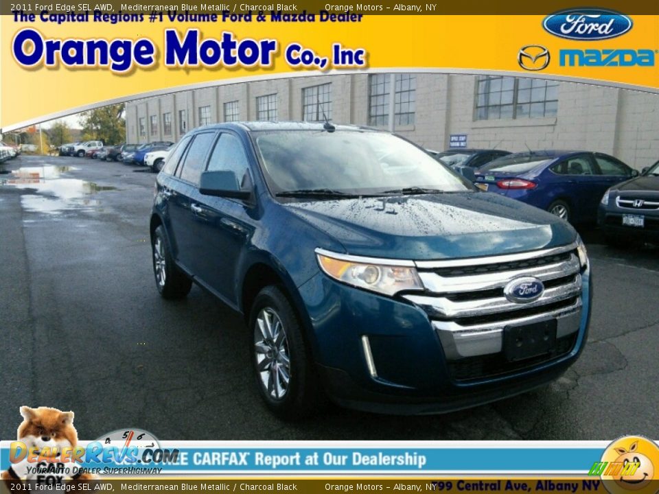 2011 Ford Edge SEL AWD Mediterranean Blue Metallic / Charcoal Black Photo #1