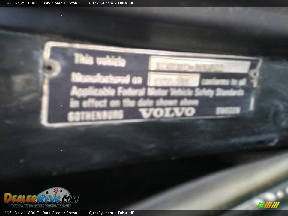 1971 Volvo 1800 E Dark Green / Brown Photo #28