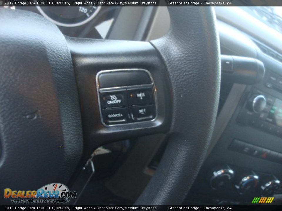 2012 Dodge Ram 1500 ST Quad Cab Bright White / Dark Slate Gray/Medium Graystone Photo #6