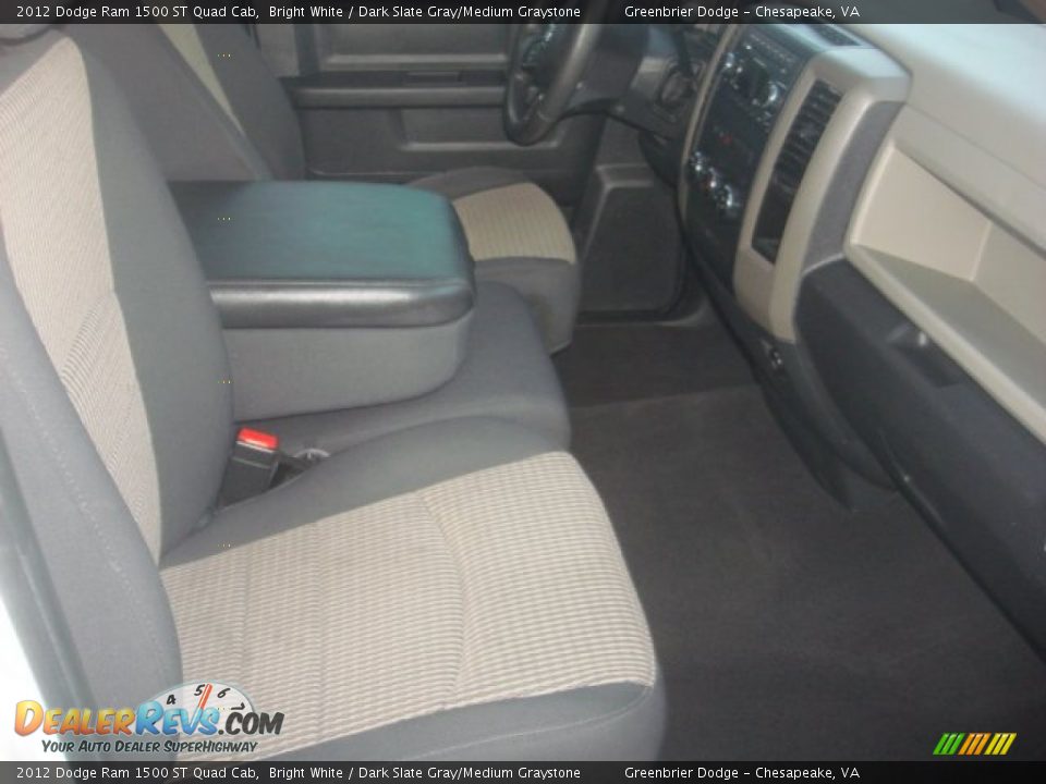 2012 Dodge Ram 1500 ST Quad Cab Bright White / Dark Slate Gray/Medium Graystone Photo #21