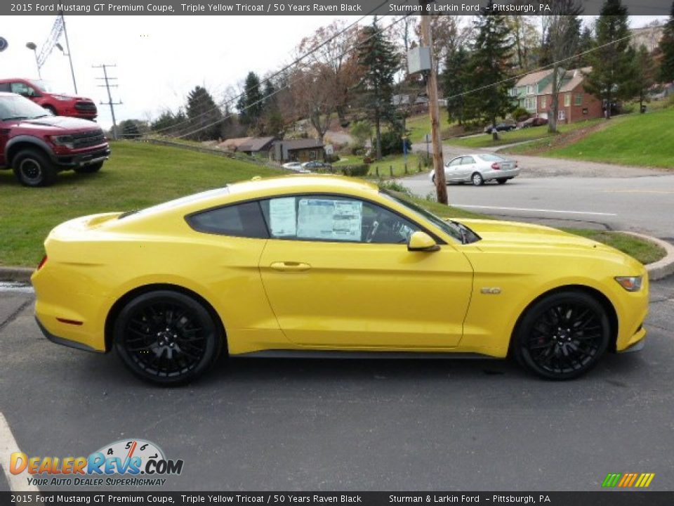 Triple Yellow Tricoat 2015 Ford Mustang GT Premium Coupe Photo #2