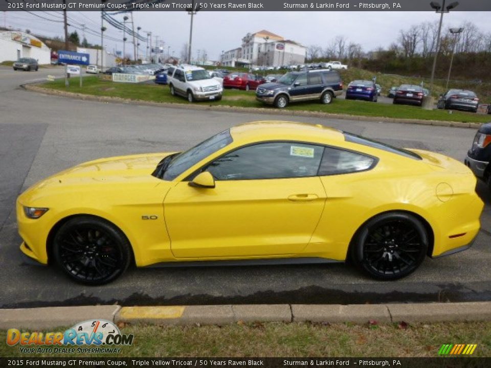 Triple Yellow Tricoat 2015 Ford Mustang GT Premium Coupe Photo #6